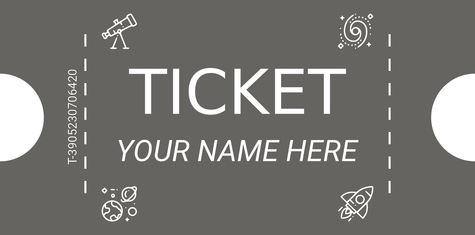 Custom green ticket stub