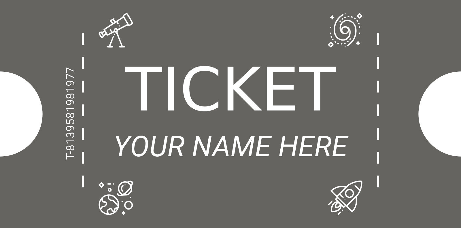 Custom green ticket stub