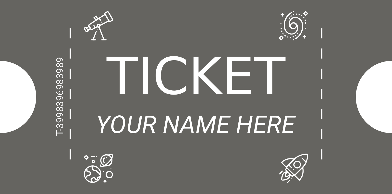 Custom green ticket stub